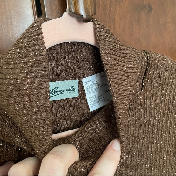 VTG brown knit mock neck top - Picture 5 of 5